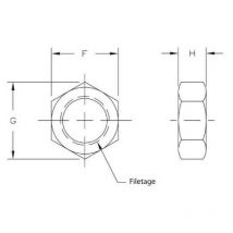 Contre ecrou Metrique 12x150 Pas Droite - 1 nombre