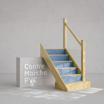 Contremarche Escalier Pvc - Bleu Pétrole H. 17 X L. 98 Cm - Lot De 5