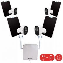 Contrôleur 4G (aimanté avec batterie) + 4 caméras solaires 4K / Détection intelligente + Cartes sd (UltraCAM)