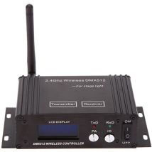 Lixada - Contrôleur dmx 2.4 sans fil 512G, émetteur-récepteur, affichage lcd, puissance réglable, répéteur, contrôleur d'éclairage, 1