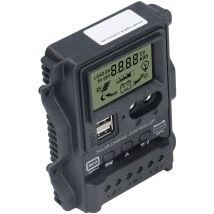 Jeffergarden Contrôleurs de charge pwm, affichage de la température Contrôleur de charge solaire usb double pour batteries(1)