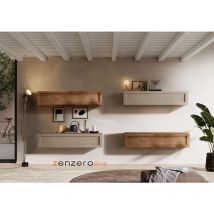 Conveniente Pensile orizzontale sospeso ribalta/vasistas, frontale con telaio, finitura Mercure