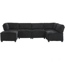 308 Cm Langes Sofa Modulares 6-sitzer-sofa, Cordstoff, Ergonomisch, Stauraumtaschen, Flexibel Kombinierbar Als U-form/l-form/schlafsofa, Stabile Holz-