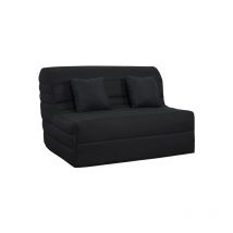 Ub Design - Canapé lit Caly bz 140 mousse 28 kg couette noire