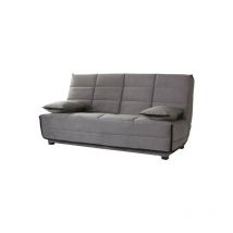 Canapé lit Emylia clic clac mf gris matelas Dunlopillo 35kg