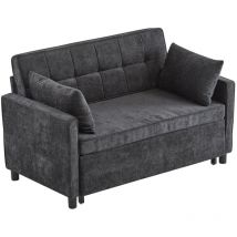 [sofabett Mit Schlaffunktion] Zweisitziges Sofa, Doppelschlafsofa, Verstellbare Rückenlehne, Chenille-stoff, Hochdichter Schaumstoff, Wohnzimmersofa, 