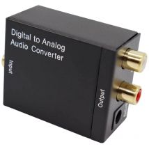 Convertisseur Audio numérique à analogique l / r, Fiber optique, Signal Coaxial à analogique, dac Spdif stéréo Jack 3.5 mm, 2RCA amplificateur - Noir