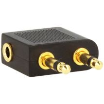 Adnauto - Convertisseur Jack 3.5mm 3pin vers Jack 3.5mm 2pin x2 prise dore