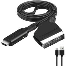 Euritecsa - Convertisseur péritel vers Hdmi adaptateur Audio vidéo pour Hdtv/dvd/décodeur/ps3/pal/ntsc Adaptateur électrique