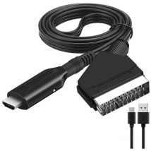 Ugreat - Convertisseur Péritel vers hdmi, Convertisseur Péritel hdmi Câble, Adaptateur Péritel vers hdmi pour tv, Scart to hdmi, pour Full hd tv