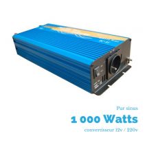 Electric-sun - Convertisseur avec fonction chargeur de batterie pur sinus 1000 watts 12v-230 v
