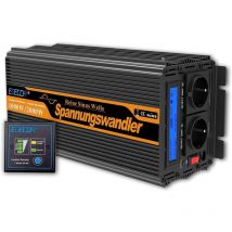 Convertisseur pur sinus 12 v 220 v Onduleur 1000 w Écran lcd Transformateur de tension 12 v 220 v avec télécommande et deux ports usb