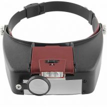 Coocheer - Lunettes Loupe Grossissante Helmet avec Éclairage led - 1.5X - 10X Zoom - Casque Loupe Frontale Serre Tête avec Lumière pour Lecture,