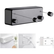 Coocheer - T-Corde à linge rétractable pour intérieur et extérieur, 2 fils à linge de 13.8Feet en acier inoxydable, Pas besoin de percer des trous
