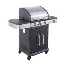 Cook'in Garden - Barbecue a gaz fidgi 3 - 3 brûleurs + Side - Noir