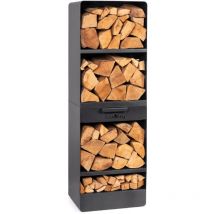Kaminholzregal 'Vento', schwarz, 40 x 30 x 120 cm - Cookking