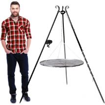 CookKing Dreibein Schwenkgrill mit Kurbel und Kettenset – 180 cm – Pulverbeschichteter Stahl – Höhenverstellbar – Handgefertigt in Europa