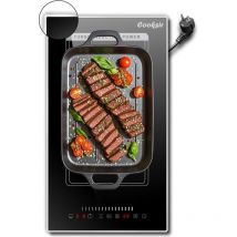 Cooksir - Piano Cottura Induzione 2 Fuochi, Piano Cottura a Induzione 2 Piastre con Spina, 29cm, 3500W, da Incasso Piano Cottura a Induzione Domino