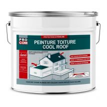 Cool roof - Peinture toiture anti chaleur, peinture blanche réfléchissante Procom ffffff 10 litres
