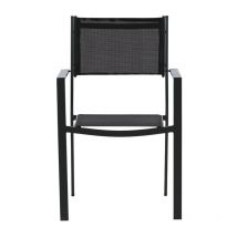 Ebuy24 – Stapelbarer Gartenstuhl Copacabana schwarz – Sitzhöhe 42 cm, Sitzbreite 41,4 cm, Sitztiefe 49,5 cm, max. Gewicht 110 kg