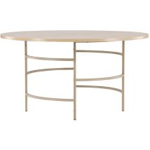 Copenhagen Esstisch Ø140cm weiß getüncht – elegantes Design mit geschwungenen Metallbeinen – ideal für Esszimmer