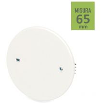 Coperchio tondo 65 mm bianco per scatola cassetta di derivazione da incasso con griffe ad espansione