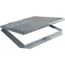 Coperchio zincato cisterna telaio chiusino 80x80 sigillo griglia lamiera acciaio