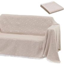 Coperta Copri Divano Piedi Letto Multiuso 180x290cm Fantastia Stelle Beige