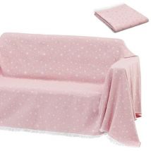 Coperta Copri Divano Piedi Letto Multiuso 180x290cm Fantastia Stelle Rosa