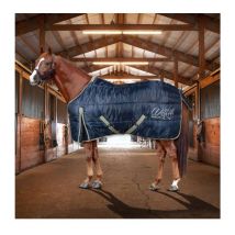 Coperta da box imbottita 450 g e tessuto esterno 420 denari modello Warm Walk: 135 cm, Blu Navy