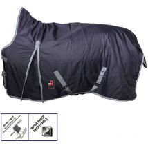 Coperta da paddock imbottita 300g con collo alto modello 3stars: 165 cm, Blu