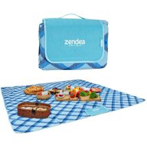 Zendea - Telo Picnic 200x200cm In Poliestere Impermeabile Con Manico E Tessuto Resistente