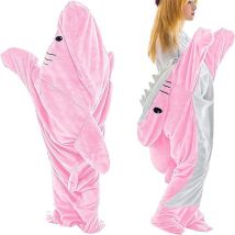 Coperta di Squalo per Adulti, Felpa con Cappuccio con Coperta di Squalo Indossabile Sacco a Pelo di Squalo per Adulti Tutina in Costume da Squalo