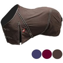 Coperta In Cotone Con Spacchi Laterali, Copricoda E Cinghie Incrociate Con Terminali Elastici: 155 Cm, Blu