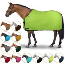 Horses - Coperta per cavalli in pile modello Basic Fleece con apertura frontale a sgancio singolo: 145 cm, Verde Lime