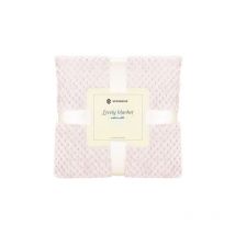 Coperta per letto, plaid rosa pallido a doppia faccia, trapuntato per divano, dimensioni 150x200 cm.