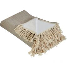 Coperta per picnic in cotone tortora con cinturino a tinta unita 150 x 200 cm Dhandi