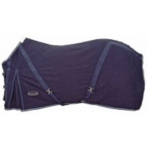 Amahorse - Coperta in cotone foderata in lana con cinghie regolabili modello Malmo: 135 cm, Blu navy