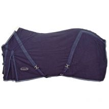 Amahorse - Coperta in cotone foderata in lana con cinghie regolabili modello Malmo: 145 cm, Blu navy