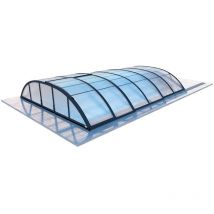 Altanka - Copertura Horizon per le piscine 4,10x3 m - BAS85, BAS785 - Policarbonato alveolare da 8 mm - Colore Antracite RAL7016 - ECO213