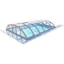 Altanka - Copertura Horizon per le piscine 4,10x3 m - BAS85, BAS785 - Policarbonato compatto da 3 mm - Colore Grigio RAL7037 - ECO224