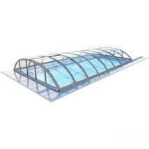 Altanka - Copertura per la piscina Horizon - 8,61x4,62 m - Policarbonato compatto da 3 mm - Colore Grigio RAL7037 - ECO212