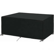 Copertura per Mobili da Giardino 250x150x90cm 420D Oxford Nero Copertura per Mobili da Esterno Rettangolare Copertura Mobili da Giardino Impermeabile