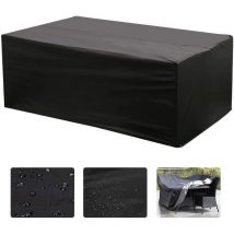 Copertura per tavolo rettangolare Oxford per protezione uv per mobili da giardino (nero)-160×130×90CM