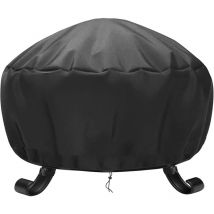 Copertura Barbecue ø 80 x 65 cm Copri Barbecue Da Esterno rotondo 210D Oxford nero impermeabile, copertura del braciere resistente ai raggi uv,