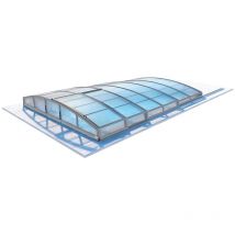 Altanka - Copertura Skyline per le piscine 5x3 m - BAS86, BAS786 - Policarbonato alveolare da 8 mm - Colore Grigio RAL7037 - ECO321