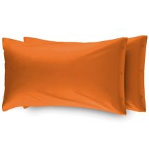 Coppia di Federe in 100% Cotone in Tinta Unita con Bottoni Laterali Federe Blu Notte - Biancheriaweb