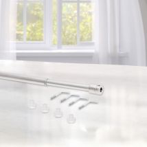 Coppia astine per tende tendine a molla vetro regolabili bastoni pressione aste misura: cm 36/60 colore: cromo