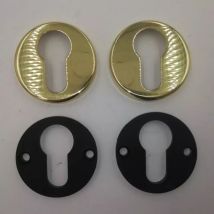 Bocchette Yale Ottone Lucido – Coppia per Maniglia REGUITTI – Diametro 45mm, Spessore 7mm