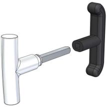 Prefer - Coppia Di Maniglie In Abs E Alluminio Satinato Per Basculante/garage
